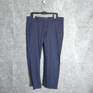 Harmont & Blaine Pants Mens 54 Navy Blue Made in Italy Cuffed Chino Trousers